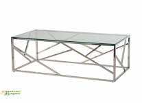 Журнальний стіл CF-1 прозорий + срібло