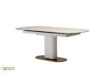 Керамічний стіл TML-828 камео білий мармур + золото